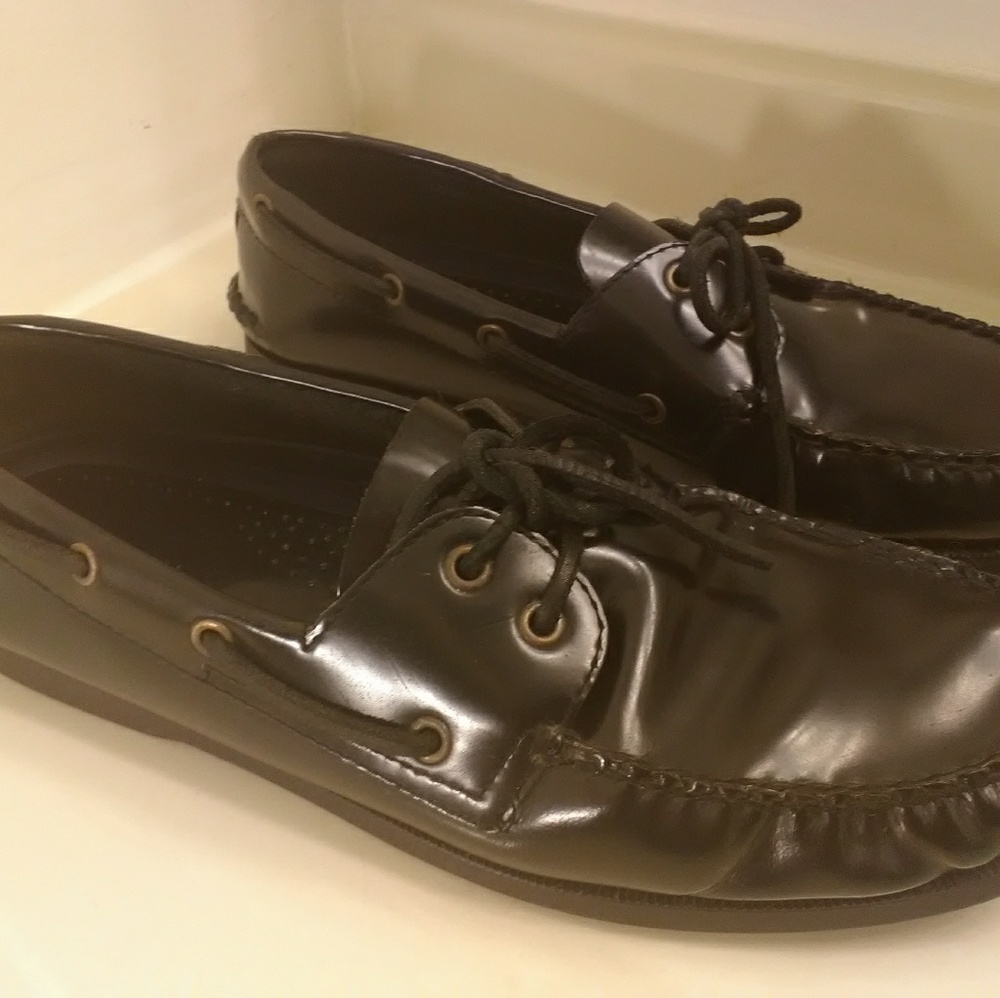 Men's Faconnable Black Leathe Lace-Up Loafer Sizep